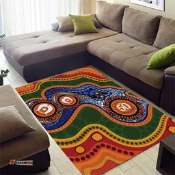 Australia NAIDOC Week 2026 Area Rug 50 Years of Deadly Dhari Snake Aboriginal Art LT14