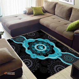 Australia Ovarian Cancer Awareness Area Rug Brave Strong Teal Ribbon Aboriginal Art LT14