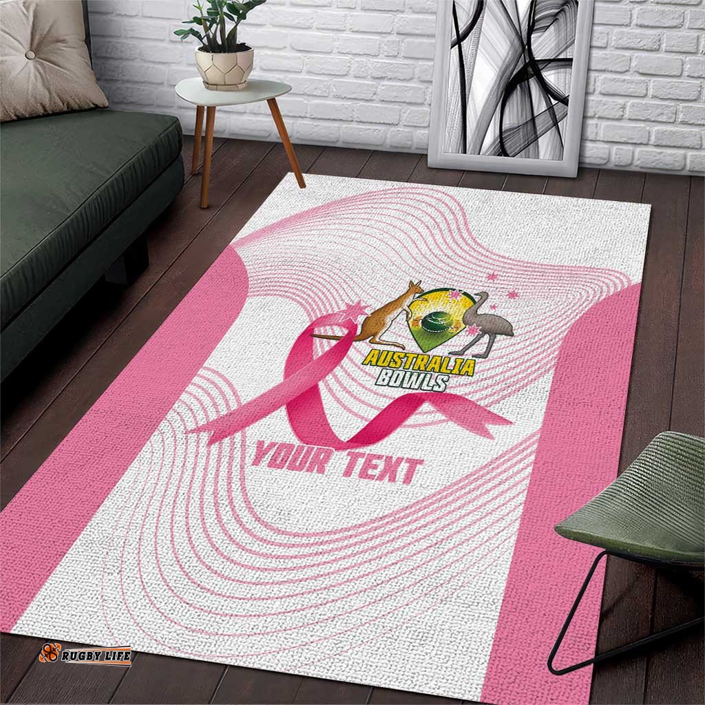 Custom Bowls Australia Breast Cancer Area Rug Pink Ribbon Curve Sporty LT14