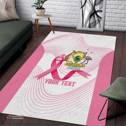 Custom Bowls Australia Breast Cancer Area Rug Pink Ribbon Curve Sporty LT14