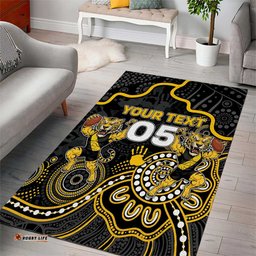Custom Richmond Football Area Rug Aboriginal Dot Art Pattern DT05