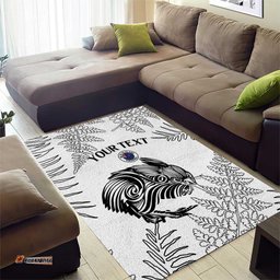 Custom New Zealand Kiwi Football Area Rug Aotearoa Silver Fern LT14