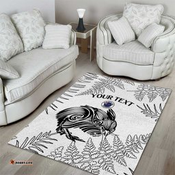 Custom New Zealand Kiwi Football Area Rug Aotearoa Silver Fern LT14
