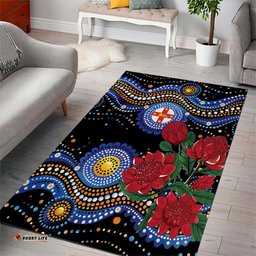 Australia New South Wales Waratahs Area Rug Aboriginal Dot Art LT9