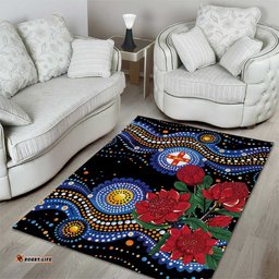 Australia New South Wales Waratahs Area Rug Aboriginal Dot Art LT9