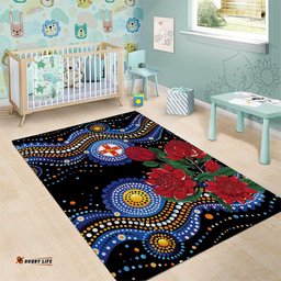 Australia New South Wales Waratahs Area Rug Aboriginal Dot Art LT9