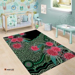 Australia Hakea Area Rug Aussie Native Flowers Indigenous Art LT14
