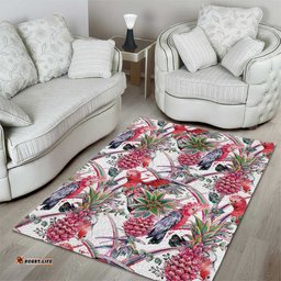 Australia Pink Galah Area Rug Rose-breasted Cockatoo Pineapple Seamless Vibes LT14