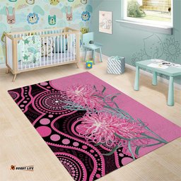 Australia Grevillea Area Rug Aussie Native Spider Flower Indigenous Art LT14