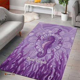 Australia Epilepsy Awareness Area Rug Seahorse Think Purple Ribbon Aboriginal LT14