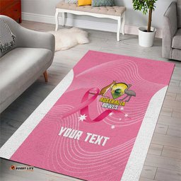 Custom Bowls Australia Breast Cancer Area Rug Pink Ribbon Aussie Map With Kangaroo Emu LT14
