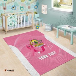 Custom Bowls Australia Breast Cancer Area Rug Pink Ribbon Aussie Map With Kangaroo Emu LT14