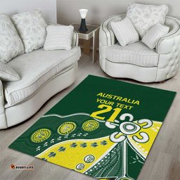 Custom Cricket Aussie Pride Area Rug Indigenous Inspired LT9