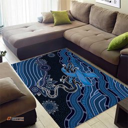 Autism Awareness Area Rug Hope Ribbon And Aboriginal Patterns DT05