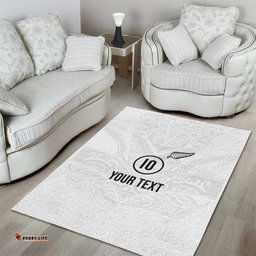 Custom New Zealand Football Area Rug The Whites-Sporty T90 Style LT03