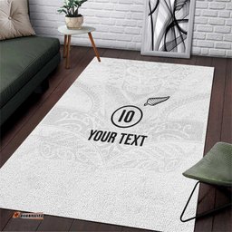Custom New Zealand Football Area Rug The Whites-Sporty T90 Style LT03