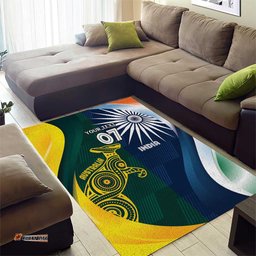 Custom India and Australia Cricket Area Rug Special Half-Half Mix LT7