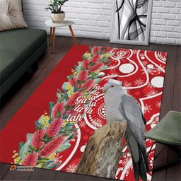 Blue Galah Mutation Christmas Australia Area Rug Falalalala Galalah Bottlebrush Red Aboriginal Art LT14