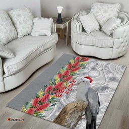 Blue Galah Mutation Christmas Australia Area Rug Falalalala Galalah Bottlebrush Grey Aboriginal Art LT14