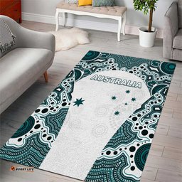 Australia Rugby 2026 Area Rug Go Wallabies Aboriginal Pattern White Version LT05