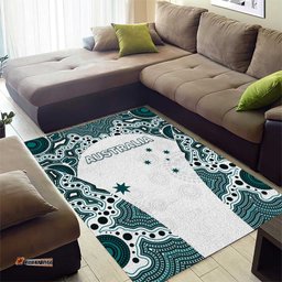 Australia Rugby 2026 Area Rug Go Wallabies Aboriginal Pattern White Version LT05