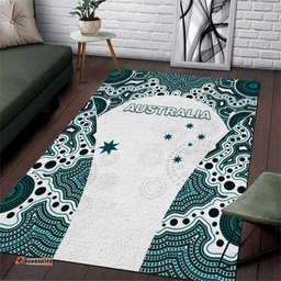Australia Rugby 2026 Area Rug Go Wallabies Aboriginal Pattern White Version LT05