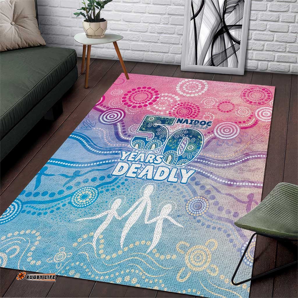 Australia NAIDOC Week 2026 50 Years Deadly Area Rug Celestial Glows LT7