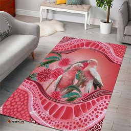 Indigenous Pink Galah Australia Area Rug Australian Hakea Aboriginal Art Proud LT14