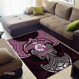 Personalized Manly Warringah Sea Eagles Area Rug Polynesian Tribal Pattern Style TS04