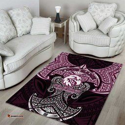 Personalized Manly Warringah Sea Eagles Area Rug Polynesian Tribal Pattern Style TS04