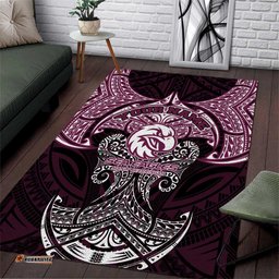 Personalized Manly Warringah Sea Eagles Area Rug Polynesian Tribal Pattern Style TS04