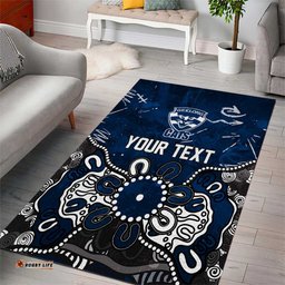 Personalized Geelong Cats Area Rug Aboriginal Dot Painting Graffiti Style TS04
