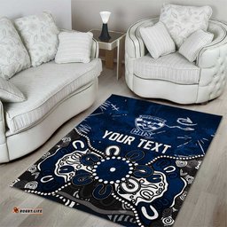 Personalized Geelong Cats Area Rug Aboriginal Dot Painting Graffiti Style TS04