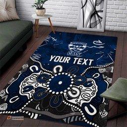 Personalized Geelong Cats Area Rug Aboriginal Dot Painting Graffiti Style TS04