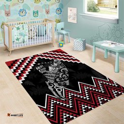 New Zealand Christmas Taniko Poutama Area Rug Mountainscape Maori Fern LT7