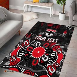 Personalized St Kilda Saints Area Rug Aboriginal Dot Painting Graffiti Style TS04