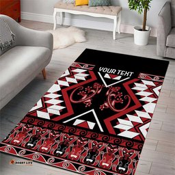 Personalised Aotearoa Waitangi Area Rug Taniko Motifs - Mania Gecko LT7