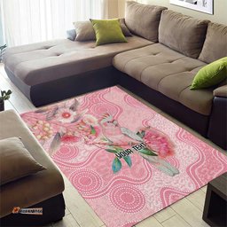 Personalized Pink Galah Fight for Hope and Healing Area Rug Australias Breast Cancer Awareness LT9