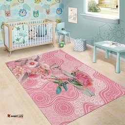 Personalized Pink Galah Fight for Hope and Healing Area Rug Australias Breast Cancer Awareness LT9