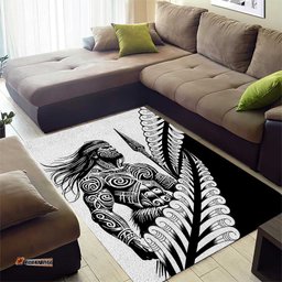 Koru Fern New Zealand Maori Tribal Warrior Area Rug LT9