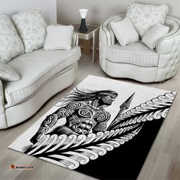 Koru Fern New Zealand Maori Tribal Warrior Area Rug LT9