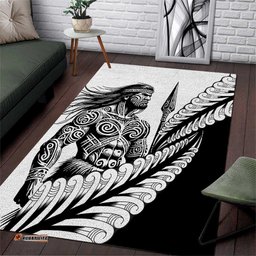 Koru Fern New Zealand Maori Tribal Warrior Area Rug LT9