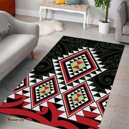 Kia Ora Aotearoa Area Rug 2025 Pasifika Maori Taniko Motifs LT14