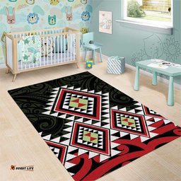 Kia Ora Aotearoa Area Rug 2025 Pasifika Maori Taniko Motifs LT14
