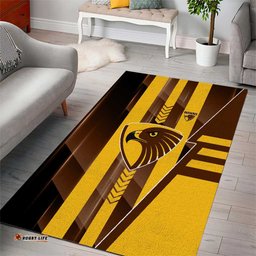 Hawthorn Hawks Area Rug Modern Geometric Sports Graphic Style TS04