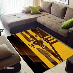 Hawthorn Hawks Area Rug Modern Geometric Sports Graphic Style TS04
