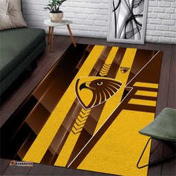 Hawthorn Hawks Area Rug Modern Geometric Sports Graphic Style TS04