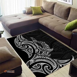New Zealand Hammerhead Shark Area Rug Maori Haehae Mangopare Black LT14