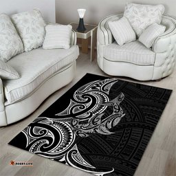 New Zealand Hammerhead Shark Area Rug Maori Haehae Mangopare Black LT14
