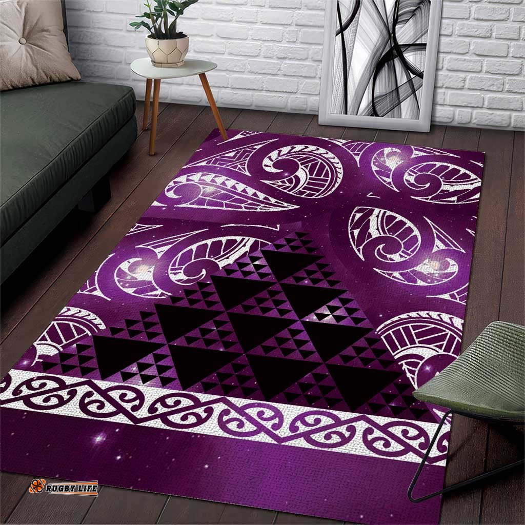 Matariki New Zealand Area Rug NZ Niho Taniwha Maori New Year Purple Galaxy LT14